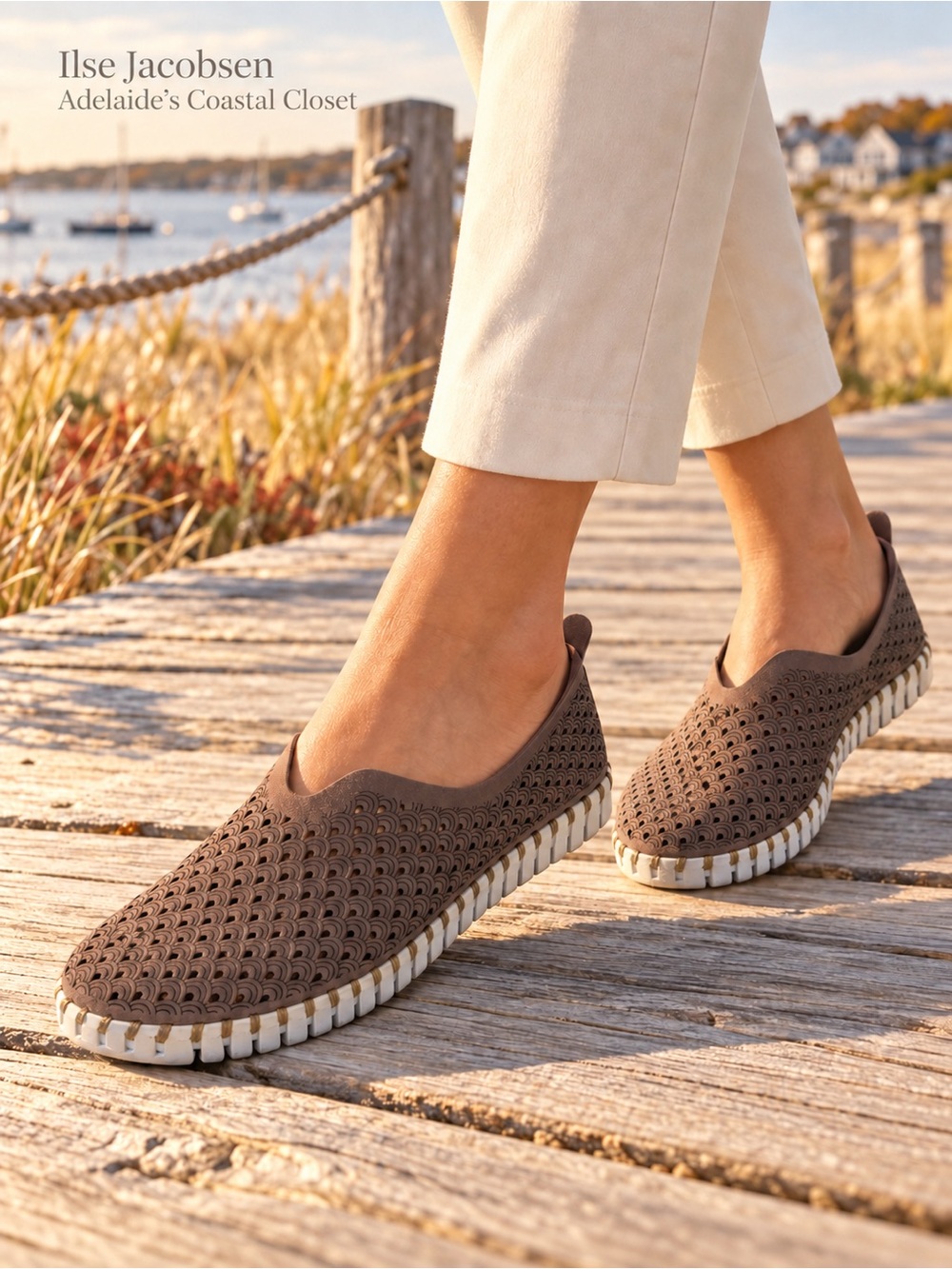Ilse Jacobsen Tulip Perforated Slip On Comfort Shoe Women Size EU 41 US 10-10.5